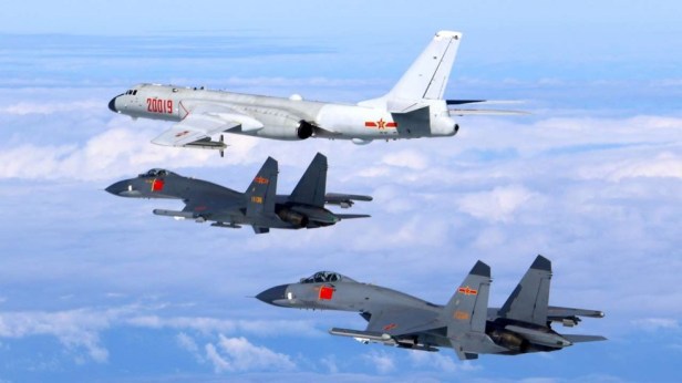 SCO 2015 H-6 Chinese bomber and J-11 jets.jpg